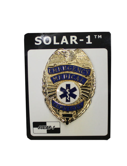 Gold/Blue Emergency Medical Services Badge by Solar 1