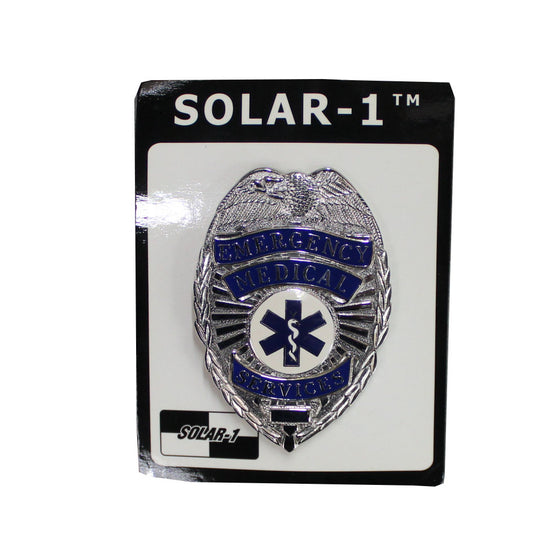 Silver/Blue Emergency Medical Services Badge by Solar 1